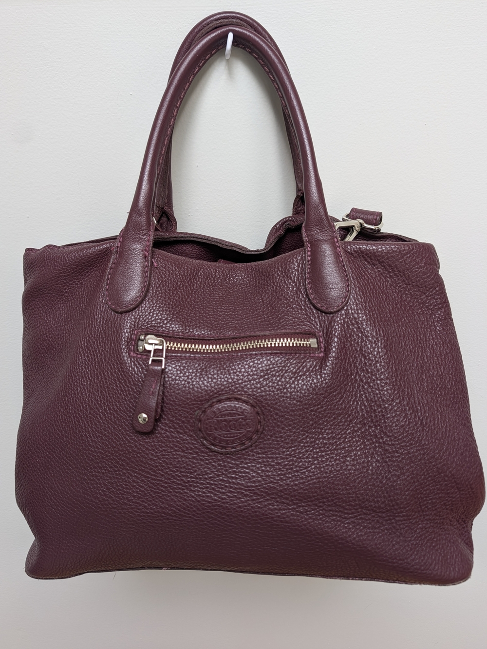 Vintage Roots Leather Satchel Burgundy/Plum